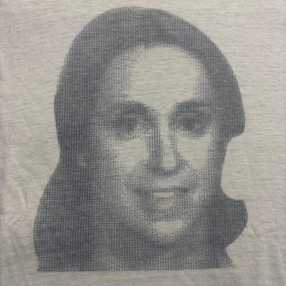 Vintage 70s Obscure Photograph Print Ringer T-Shirt White Navy Blue 50/50 Sz L - Picture 2 of 6